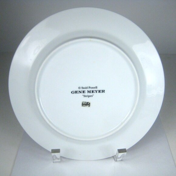 Swid Powell Gene Meyer Stripes Porcelain Ceramic Salad Plate Thailand - Picture 2 of 9